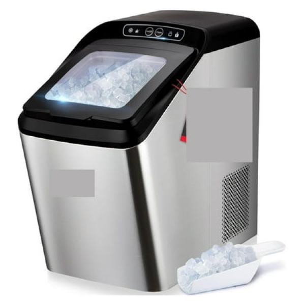 Countertop Nugt Ice Maker Quiet Heavy-Duty Ice Machine 30 Lbs Daily 3 QT Tank Compact & Portable Includes Basket