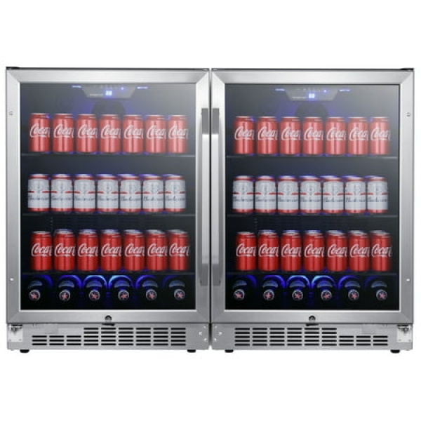 Edgestar Cbr1502sgdual 48 Wide 284 Can Built-In Side-By-Side Beverage Cooler - Stainless