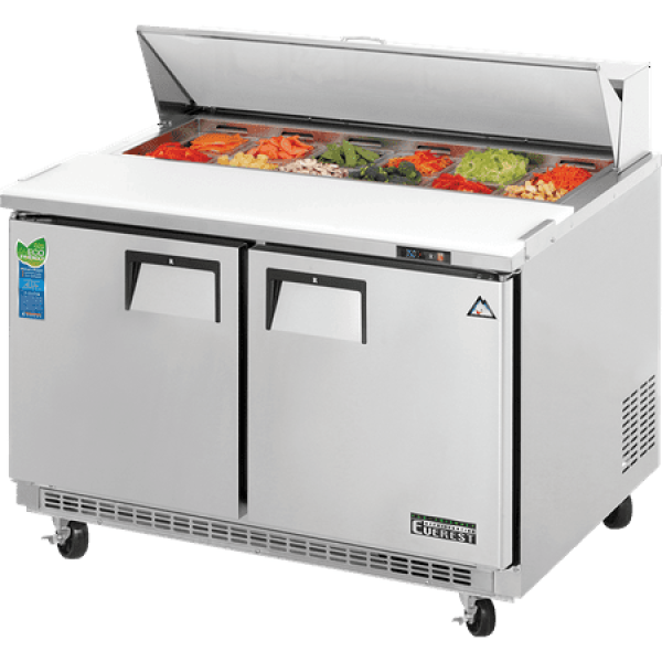 Everest Refrigeration EPBNR2 47.5-Inch Two-Door Back Mount Sandwich Prep Table 13-Cubic Feet NSF