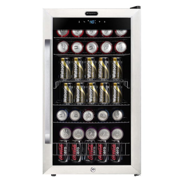 Freestanding 121 Can Beverage Refrigerator with Digital Control & Internal Fan