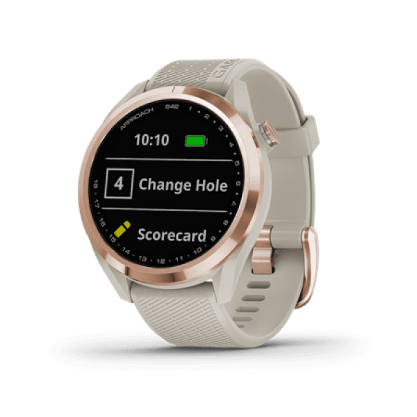 Garmin Approach S42 Golf Watch Rose Gold w/ Light Sand