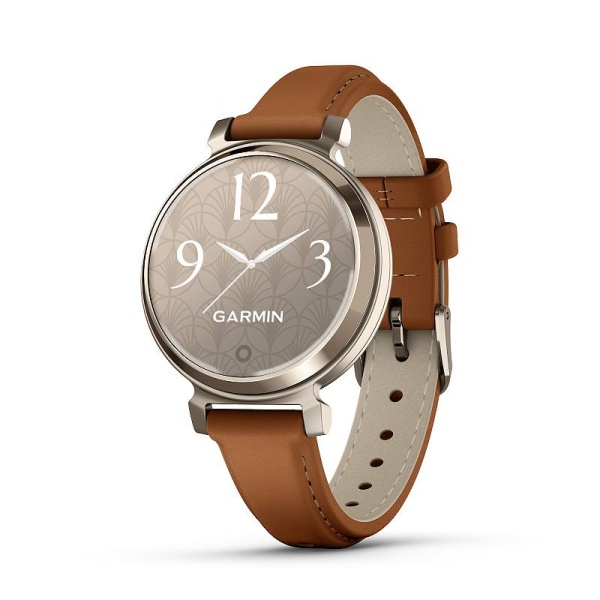 Garmin Lily 2 Classic Women's Leather Strap Smartwatch, Beige Khaki