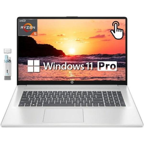 HP 17 Laptop Computer 17.3 HD+ Touchscreen Display AMD Ryzen 5 7530U(Beats i7-1165G7) 16GB RAM 1TB SSD Wi-Fi 6 HDMI Numeric Keypad Webcam Bluetooth 5.3 Windows 11 Pro