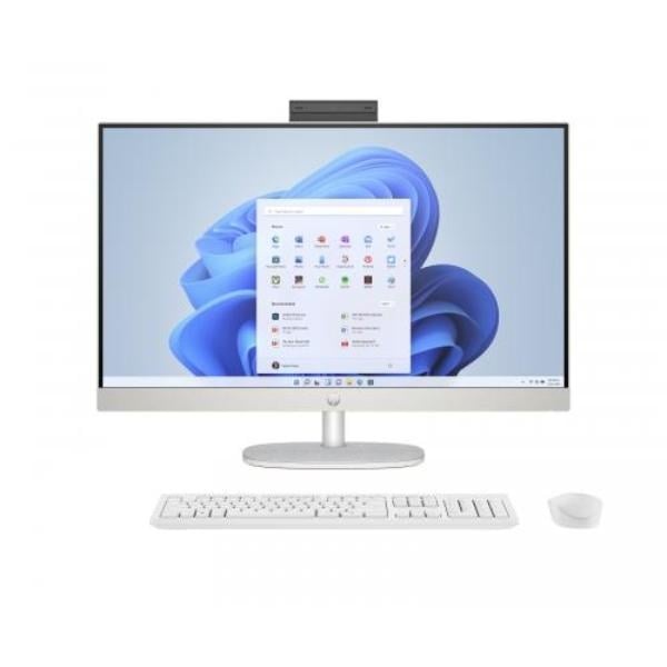 HP Consumer 7H0U5AA-ABA 27 in. All-in-One Desktop AMD Ryzen 5 7520U 8GB RAM 512GB SSD AMD Radeon Graphics Shell, White