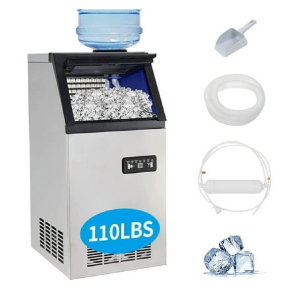 Ice Maker 110lbs/24h 24lbs Storage Bin Under Counter/Freestanding Automatic Countertop Ice Maker