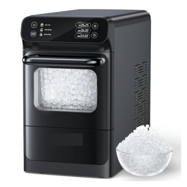 New 33 Lbs/Day Countertop Nugt Ice Maker With LED Display Self-Cleaning And Auto Water Refill