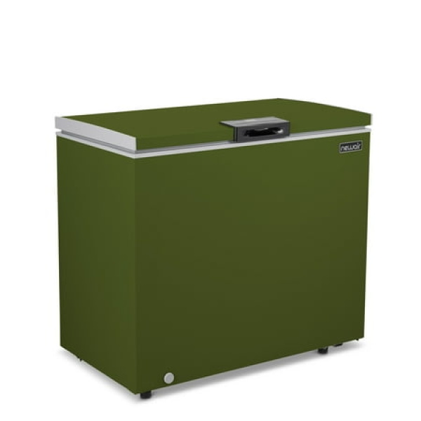 Newair 7 Cu. Ft. Mini Deep Chest Freezer and Refrigerator in Military Green with Digital Temperature Control Fast Freeze Mode Stay-Open Lid Removeable Storage Basket Self-Diagnostic Program