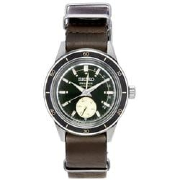 SSA451J1 Presage Style60s Dial Automatic Mens Watch, Green & White