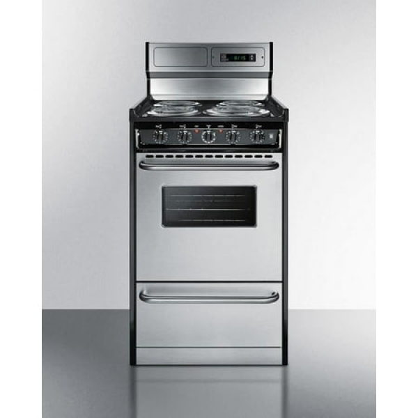 Summit Tem130bkwy 20 Freestanding Electric Range - Stainless Steel