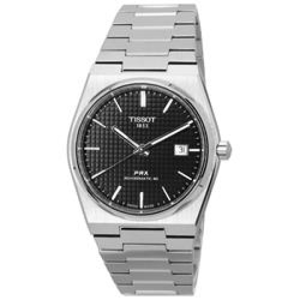 T137.407.11.051.00 PRX T-Classic Powermatic 80 Stainless Steel Black Dial 100M Mens Watch, Black - Adult