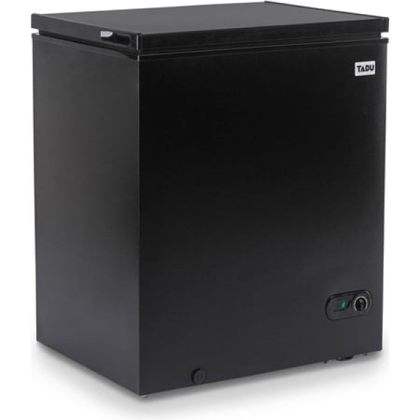 TABU Chest Freezer 7.0 Cu Ft Deep Freezer with Removable Basket Adjustable Temperature Compact Freezer with Top Open Door (Black)