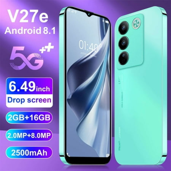 V27E Ultra Android Smartphone 6.49-Inch Hd Dual Standby Card Slot 2+16G Memory Support Extension 128G Smartphone in Clearance