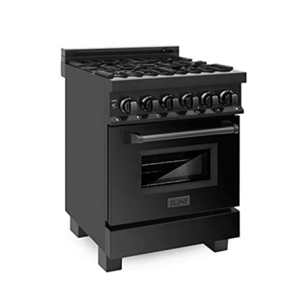 ZLINE Freestanding Range in Black Stainless Steel (Dual Fuel) (RAB-24)